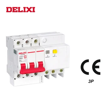 

DELIXI CDB6iLE 3P 400V 10A 16A 20A 32A 63A Residual current Mini Circuit breaker Overload Short Leakage protection C curve RCBO