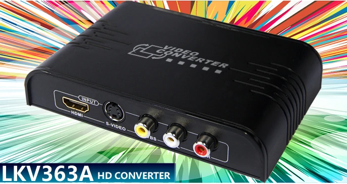 Конвертер LKV363A 1080P/720P CVBS/S Video + HDMI в AV/S видео на со сканером/одновременным