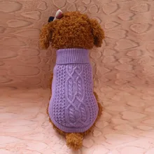 Одежда для собак и кошек, зимний Однотонный свитер для собак, Свитера для маленьких и больших собак, вязаный свитер для чихуахуа