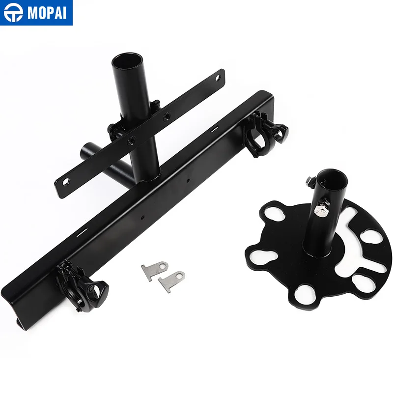 MOPAI Car Spare Tire Carrier Flag Pole Bracket Licence Plate Holder for Jeep Wrangler/Suzuki Jimny Off-road Vehicle Car Styling
