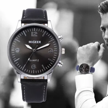 

Men Business Watch Leather Strap Sports Fashion Watch Simulated Quartz Watch Men's watch Wrist Party decoration Man's logo