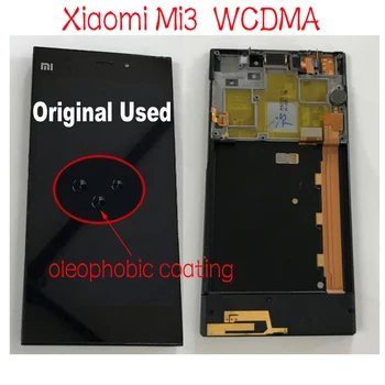 

Original Used Working Glass Sensor Frame + LCD Display Touch Screen Digitizer Assembly For Xiaomi 3 Mi3 M3 Mi 3 parts Mobile
