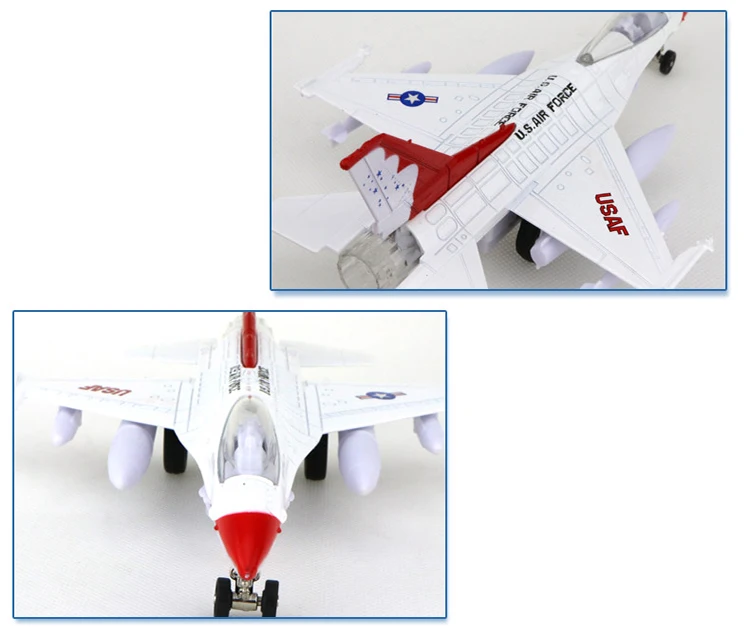 Сплав истребитель F16 модель военный вертолет игрушка со звуком и свет отступить Функция Детские хобби, детских игрушек, подарки