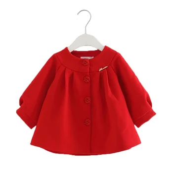 

Autumn Winter Baby Outwear Infants Girls England Style Princess Trench Coats Christmas Gifts New Year Clothes red 0-2Y