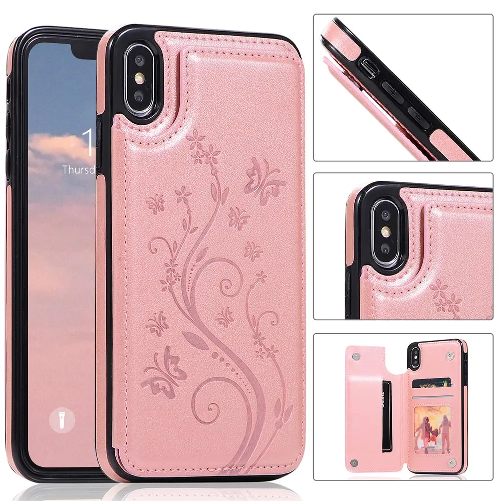 CASEIER деловой чехол из искусственной кожи для iPhone 10 XR XS MAX с держателем карт