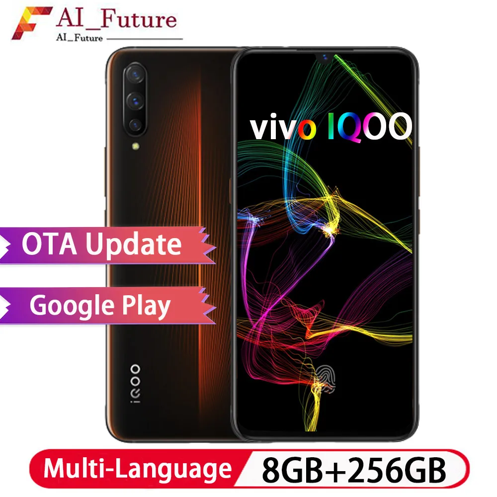 Original VIVO IQOO 8 GB 256GB Snapdragon855 Octa Core Android9 Smartphone 12MP + 13mp + 2MP Cámara 6,41 \