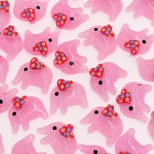 50 Шт. Смола Flatback Плоской Задней Кабошон Kawaii Розовый Слон DIY Craft Украшение Для Волос Лук Скрапбукинг Очарование 17*19 мм