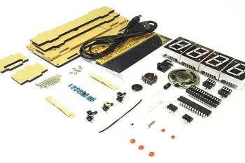 

HAILANGNIAO DIY Kits Speech Version of Digital Electronic Clock 51 Single-chip Electronic Clock DIY LED Suite YD-030(no battery)