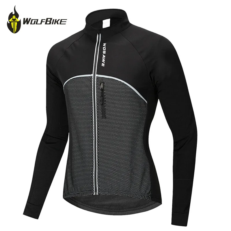 

WOSAWE Fleece Thermal Mtb Winter Cycling Jacket Men Bicycle Coat Outdoor Bike Jersey Warm Windbreaker Sports Cycling Clothing