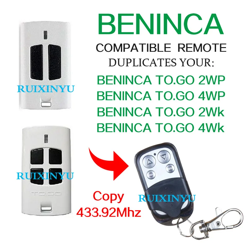 Пульт дистанционного управления BENINCA TOGO 2WP 4WP / 2WK 4WK 433 92 МГц | Электроника