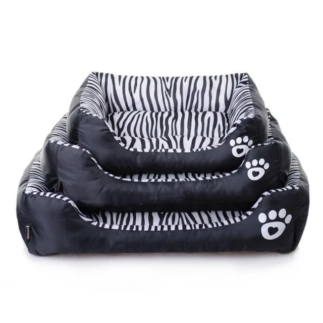 Waterproof pet dog beds Black white striped 3 sizes beds for dog Puppy dogs soft sofas Dogs