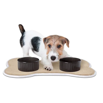 

Absorbent Memroy foam Pet Food & Water Bowl Feeding Mat for Dogs & Cat Size 48x35cm