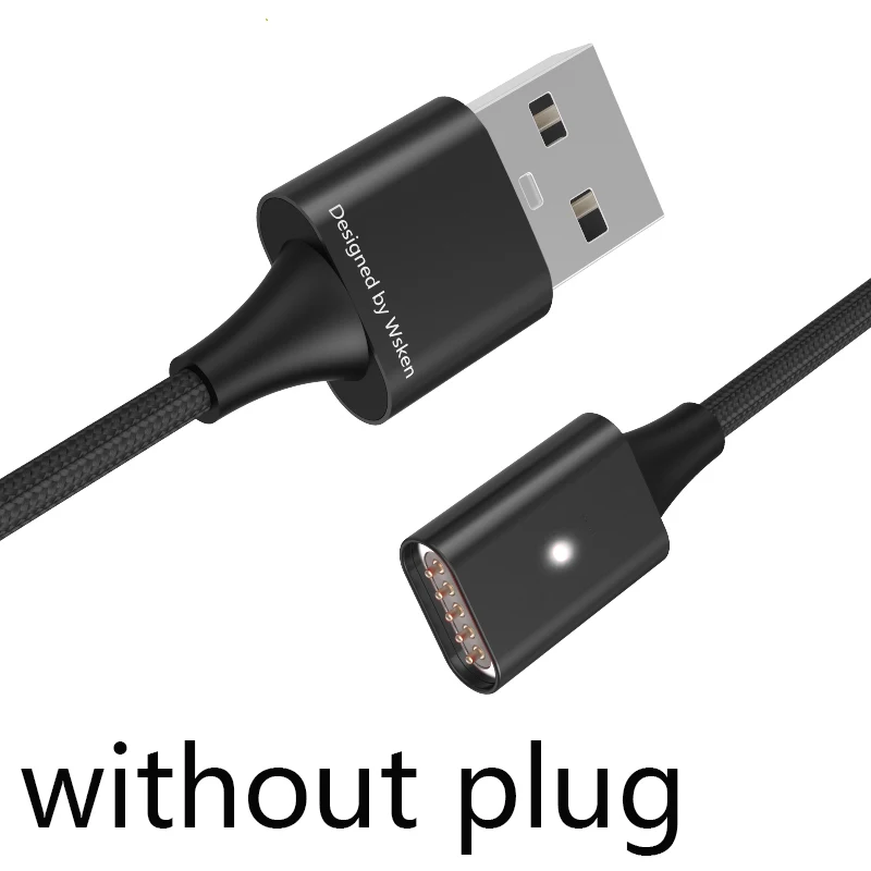 WSKEN Lite1 Магнитный кабель Micro USB кабель для быстрой зарядки и передачи данных для samsung Xiaomi зарядный кабель для iPhone X XR XS 8 USB кабель - Цвет: cable only black