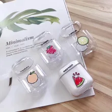Transparent Case FOR airpod PC Case Cover Bluetooth Wireless Earphone Case For AirPods Apple Box Fruit Coloured Drawing Headset