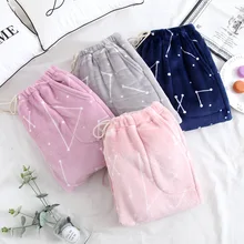 Fdfklak новые зимние домашние штаны для пар, одежда для отдыха, фланелевые пижамные штаны, серые/темно-синие женские пижамные брюки, Q1492