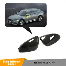 Автомобильный Стайлинг из углеродного волокна зеркало заднего вида Крышка для audi A6 A7 A8+ сменный стиль