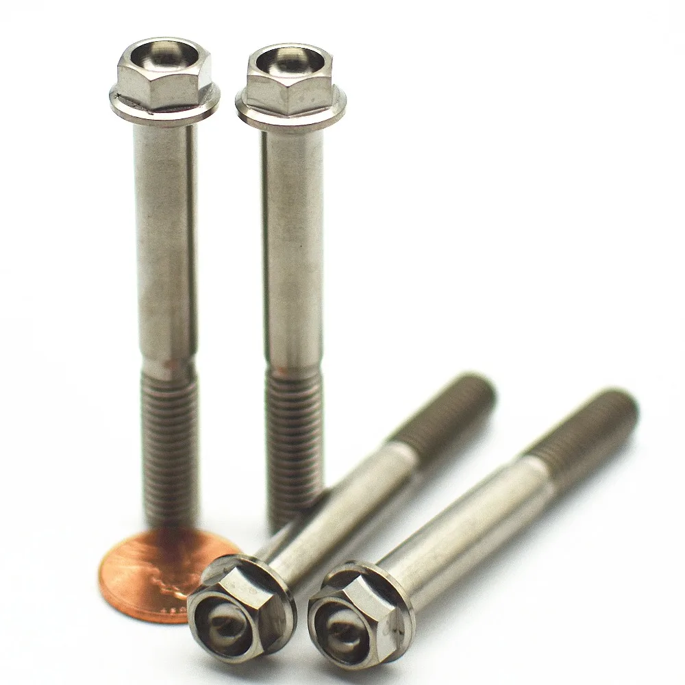 

Titanium Bolts M8 15mm-60mm Motorcycle DIY M TB Burned Ti Color Flange Head Hexagon Ti screws Ti fastener Pack of 4 pieces