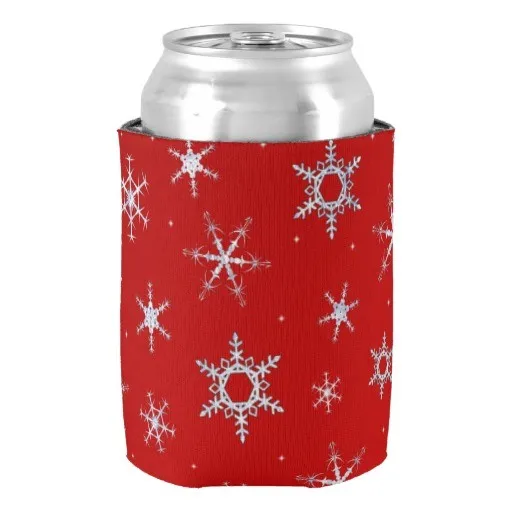 Подарок на день рождения Рождество Уникальные Красные снежинки могут охладить изысканные охладители для банок с пивом винтажный дизайн изолятор напитка