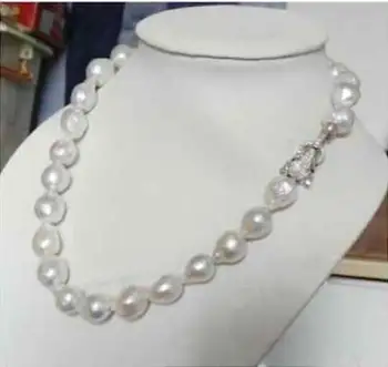 

Popular AAA 14-15mm baroque white pearl necklace 18inch
