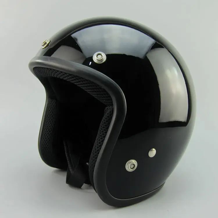 Горячая Распродажа, Thh, винтажные мотоциклетные шлемы, реактивный скутер, шлем vespa, пилот, с открытым лицом, мотоциклетный шлем, можно добавить, винтажный шлем, щит - Цвет: pure gloss black