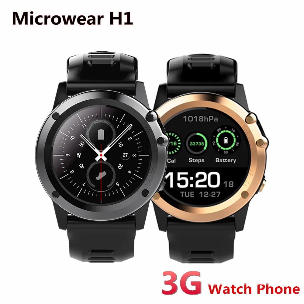 Microwear H1 3G Smart Watch Phone Android Wear MTK6572 Dual Core GPS 4GB ROM IP68 Waterproof Smartwatch With Camera 2017 For Men