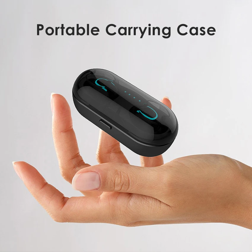 Aimitek Q13S TWS Bluetooth 5.0 Headset Mini Twins Wireless Stereo Earphone In-Ear Earbud Charging Box with Mic for Smartphones
