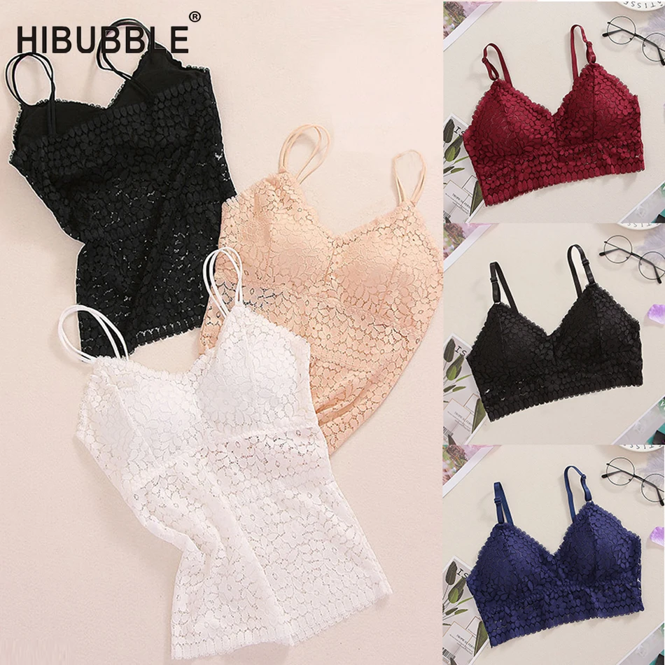 

Sexy Lace Wireless Bra Women Sexy Lingerie Adjusted Push Up Bra Comfort Breathable Backless Bralette Long /Short tank BH