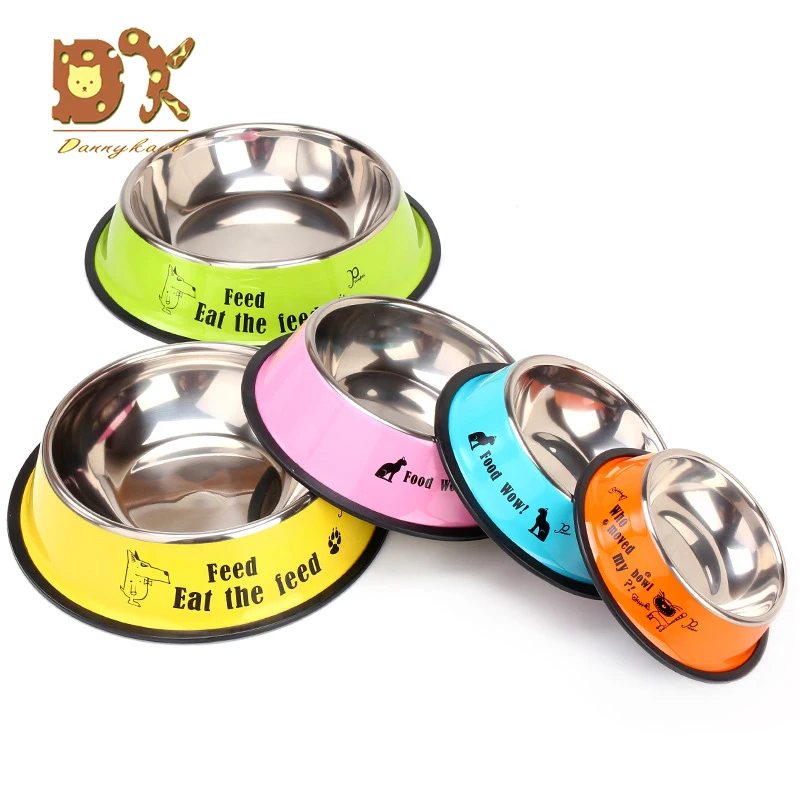 

DannyKarl Pet Tableware Stainless Steel Dog Bowl Senior Pet Bowl Teddy Golden Retriever Dog Bowl Size Spot Wholesale Universal