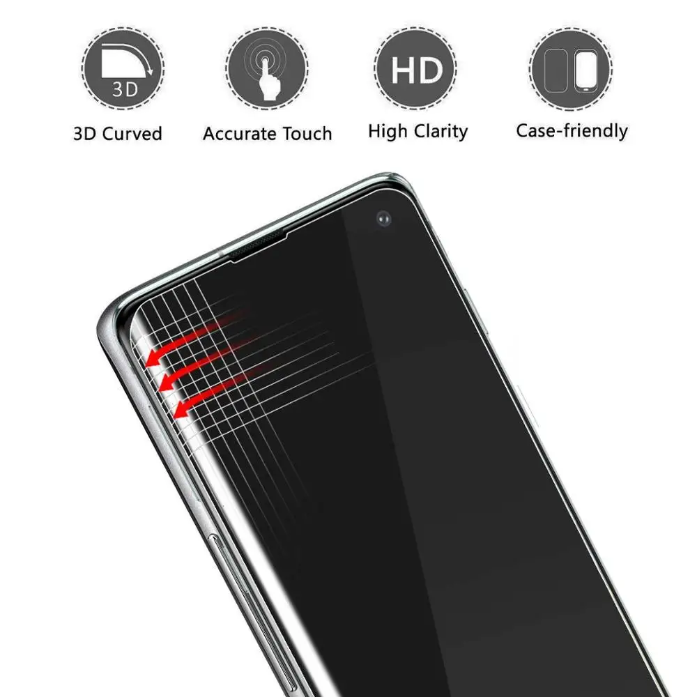 Acespower изогнутый протектор для samsung Galaxy жидкий клей УФ закаленное стекло Note S7 S8 S9 S10 Plus 10 Pro DIY пленка для экрана 2 шт