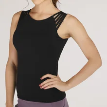 Новые женские без рукавов сплошной цвет дышащий жилет топы для летних видов спорта Йога XD88