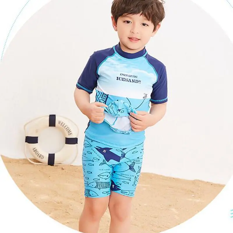 

Boys Swimsuit Children Split Shark Pants Suntan Beach Clothes Speed Suits Swimwear For 2-12-year Baby Boys