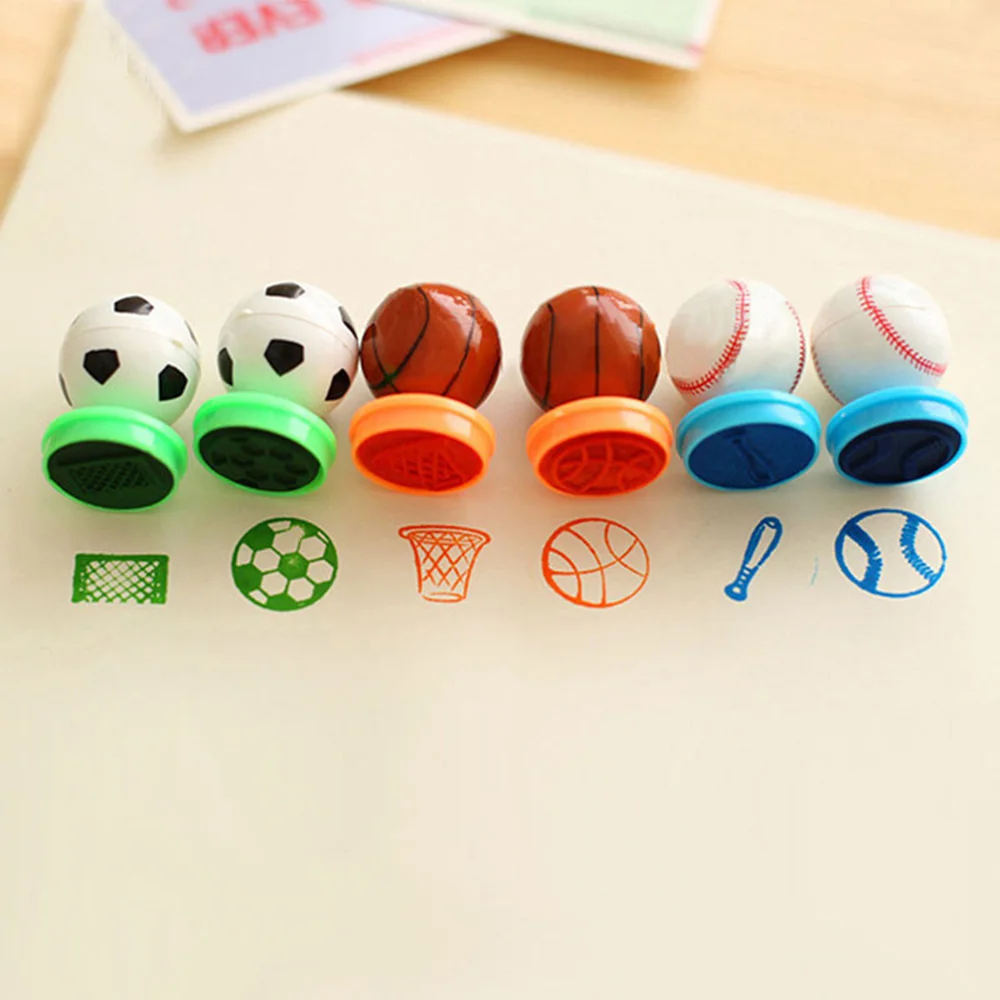 

2Pcs Decorative Cartoon Rubber Football Stampers Plastic Kids Children Toys Self-Inking Lovely Sport Scrapbooking Stamp