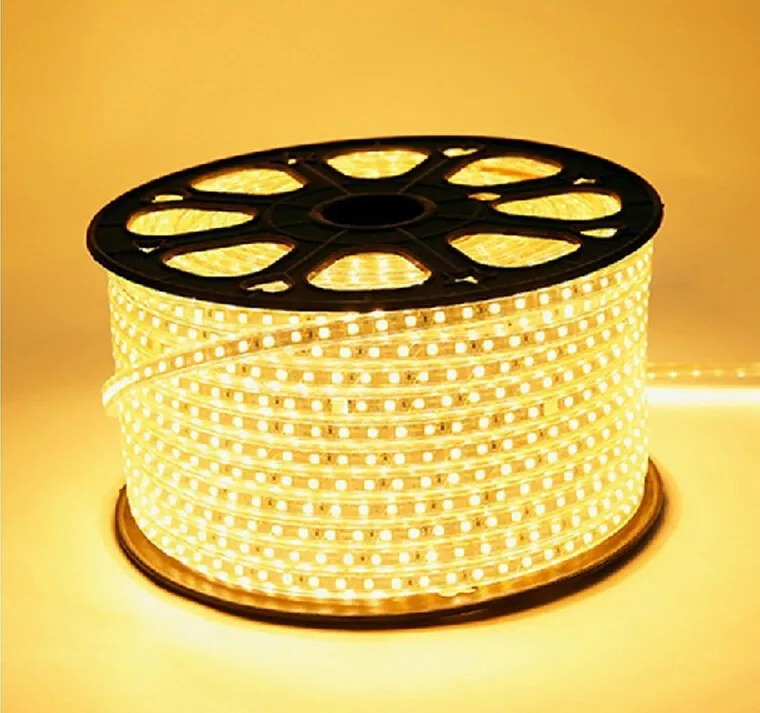 led strip 220V -240V 5050 smd tiras led 220v flexible light waterproof warm white blue red green yellow+power plug 100m/Lot