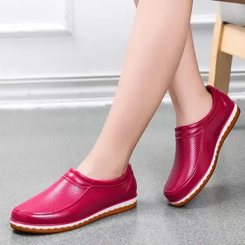 

Men's Rain Boots Ladies Short Rain Buttons Resistant PVC Ankle Rain Boots Shoes Women Waterproof Shoes