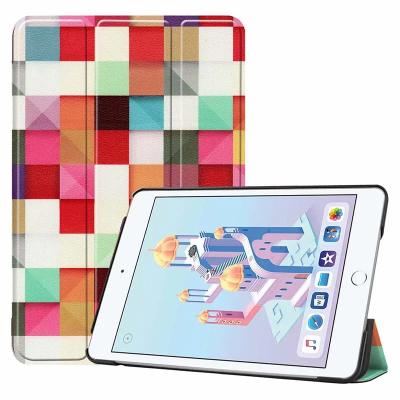 Картина кожаный чехол Стенд элегантный чехол Магнит чехол для Apple ipad mini 5/mini 4 чехол для планшета 10 шт./партия - Цвет: 09