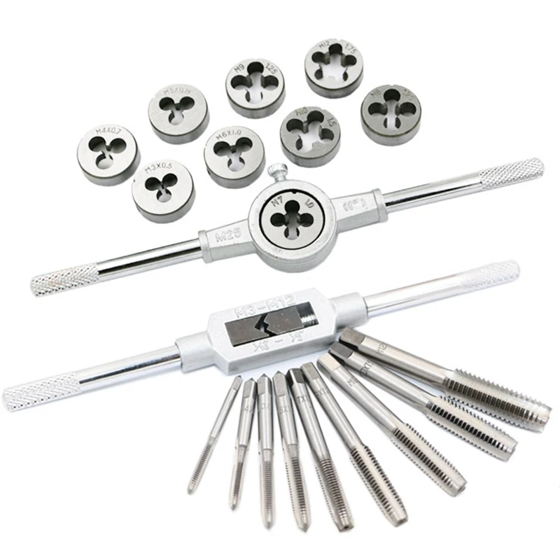 

20Pcs Taper Die Set Household Hardware Tools Hand Wrench Metric thread Set Accessories
