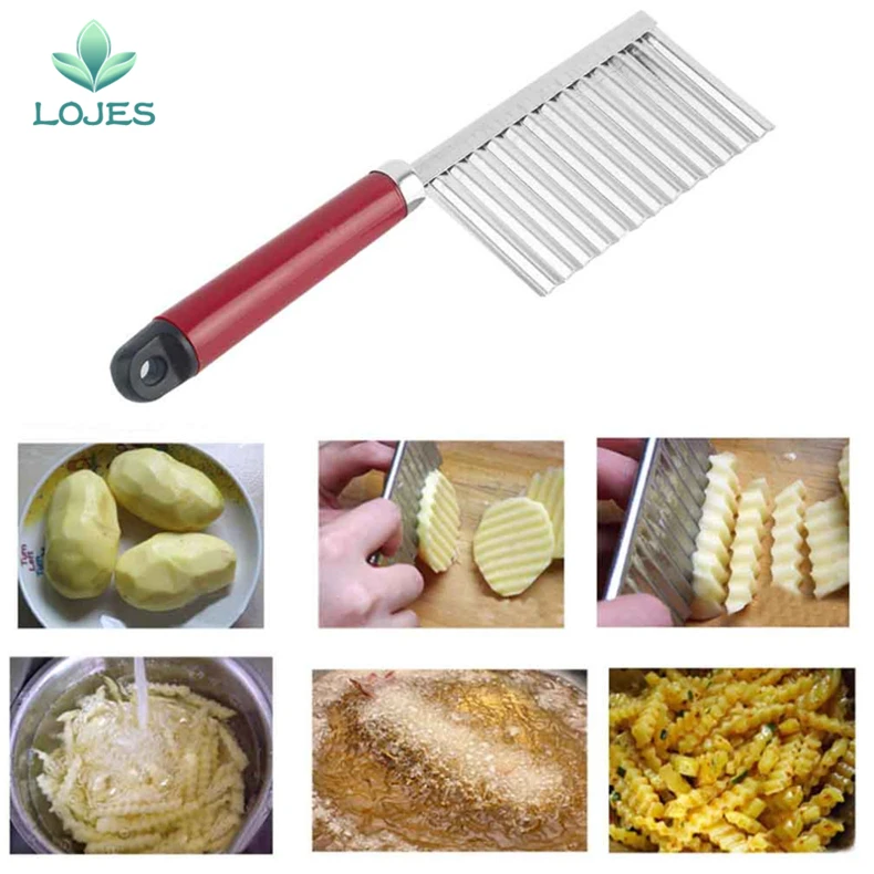 Stainless Steel Potato Dough Waves Crinkle Cutter Slicer Home Kitchen Vegetable Chip Blade Knife Cooking Tools
