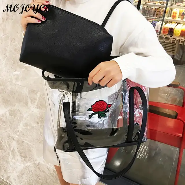 2018 Vintage Transparent Bags Women Handbag Large Jelly Bag Shoulder 2018 Vintage Transparent Bags Women Handbag Large Jelly Bag Shoulder Crossbody Female Purse And