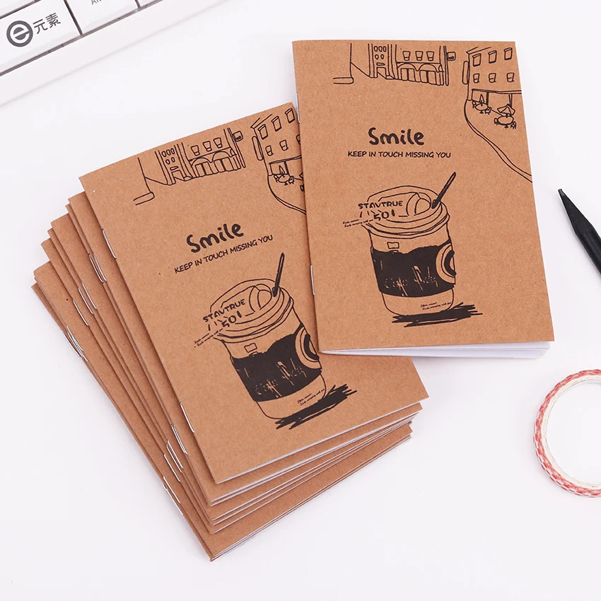retro notebook creative mini kraft paper blank cup notepad for kids