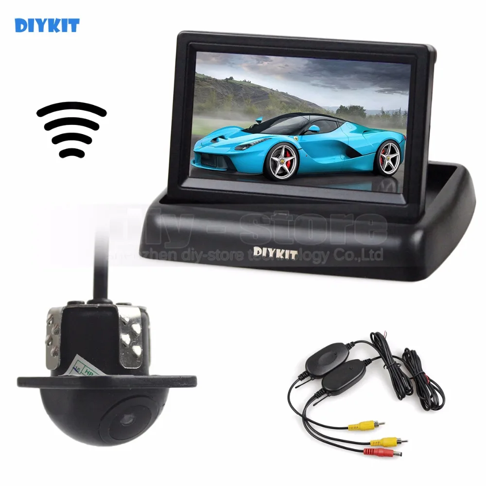 DIYKIT Wireless 4.3 Inch Car Reversing Camera Kit Backup Car Monitor