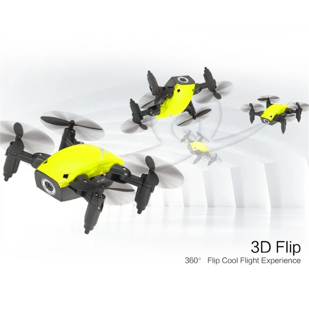 S9W складной RC Мини Дрон Карманный Дрон микро Дрон вертолет с wifi FPV 0.3MP камера 360 градусов