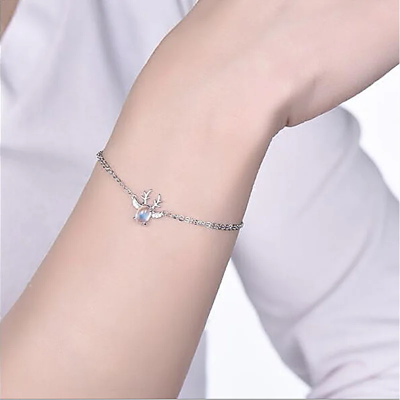 

925 Sterling Silver Double Layers Women's Bracelets & Bangles Silver 925 Jewelry 8325