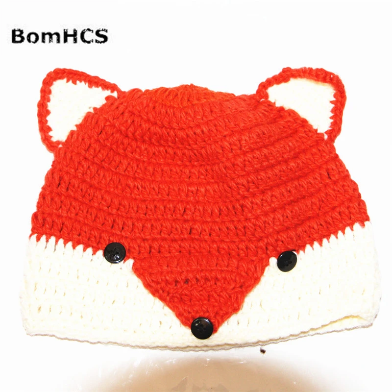Bomhcs おかしいかわいい動物リトルキツネビーニー 100 手作りかぎ針フォックスモデリングキッズベビーの帽子冬暖かい厚手キャップ Hat Winter Fox Beaniewarm Winter Cap Aliexpress