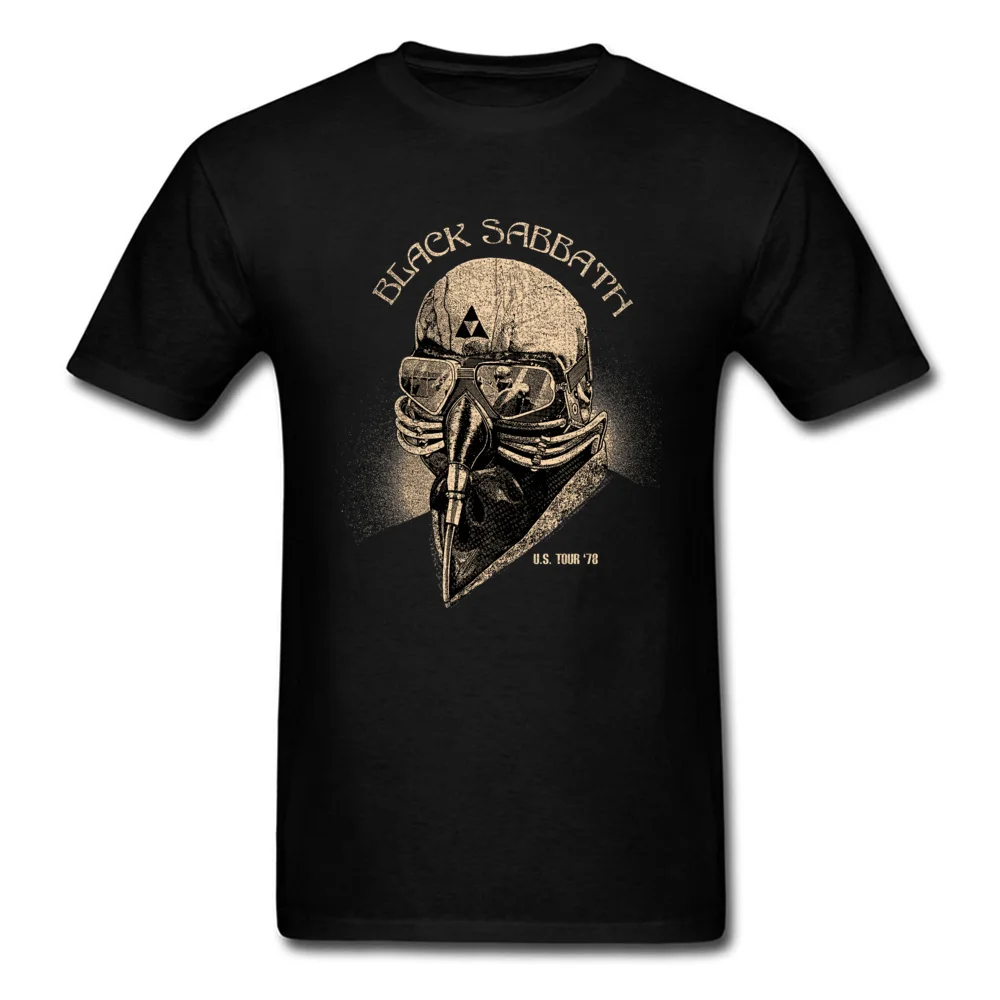 Мужские топы Black Sabbath, уличная Мужская футболка, противогаз, футболка, принт, винтажные футболки, Ретро дизайн, одежда для взрослых, хлопок - Цвет: Черный