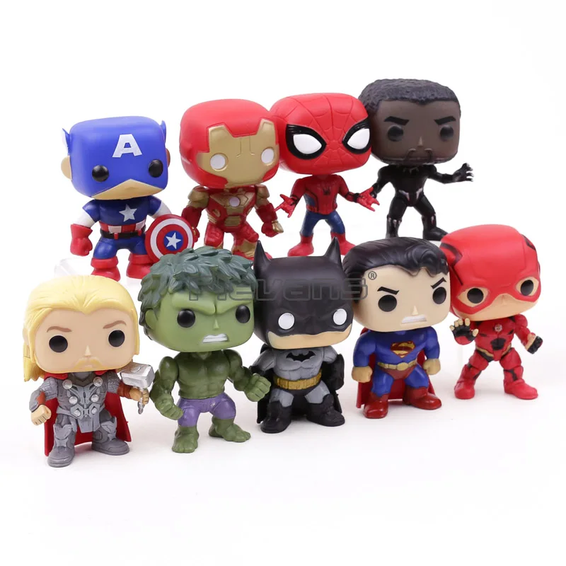 Marvel DC COMICS Super Heroes Avengers Captain America Iron Man Spiderman Thor PVC Action Figures T