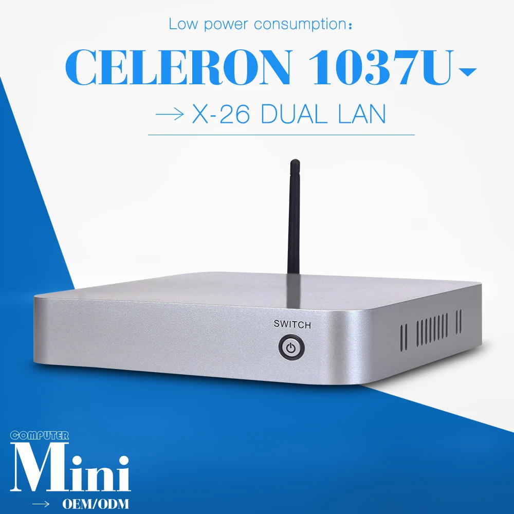 C1037U embedded computer y-26 2 lan port 4gb ram 500gb HDD mini desktop computer hdmi support hd video mini pc