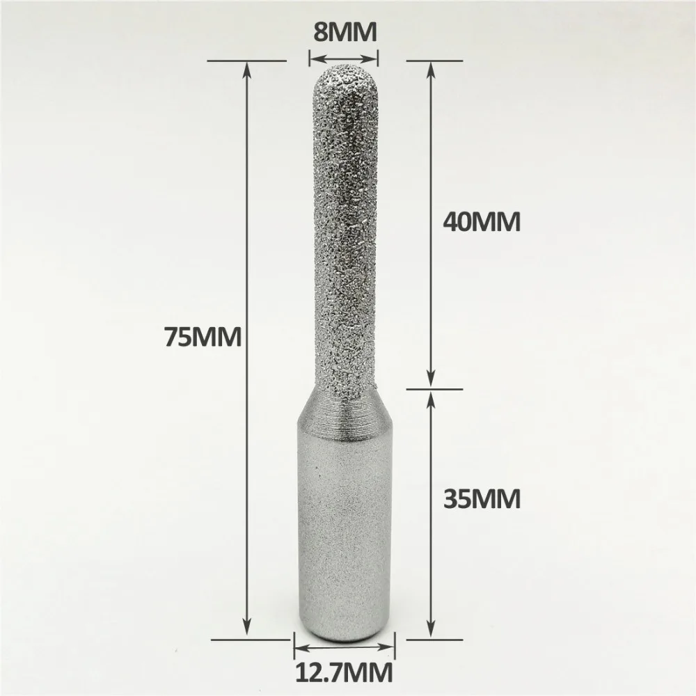 DIATOOL 2 шт. 8 мм прямой резак Бал Конец для камня, вакуума паяных алмазные маршрутизатор 12,7 мм хвостовиком для края профиля № 3