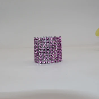 

Laial Napkin Rings 50 Pcs\lot PE Rhinestone Mesh Wrap Napkin Ring Chair Holder For Wedding Party Home Garden Decoration