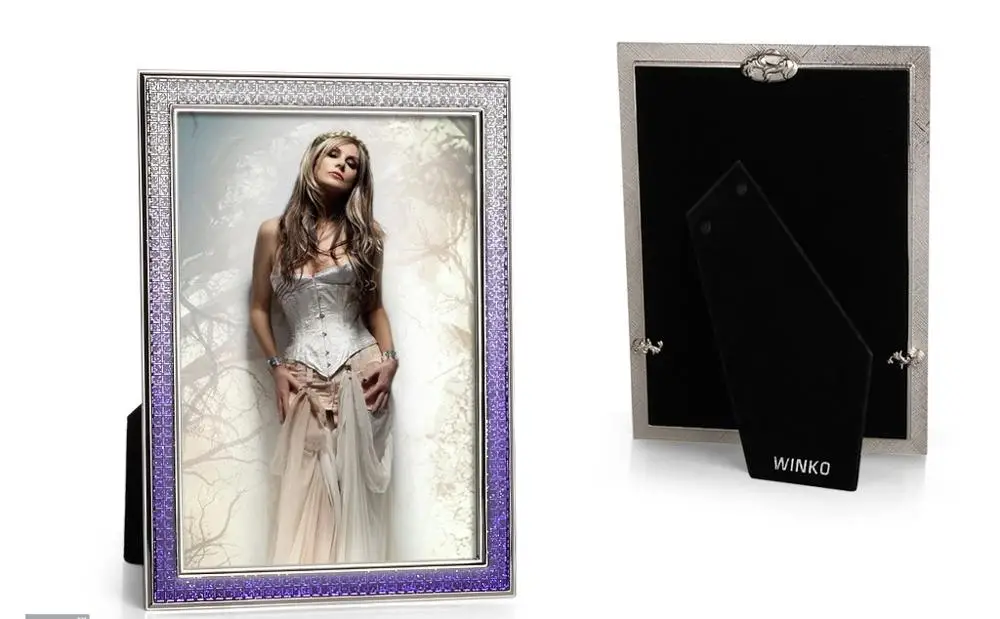 

Diamond frame Gradual glittering photo frame with black velvet backing Picture frame metal frame