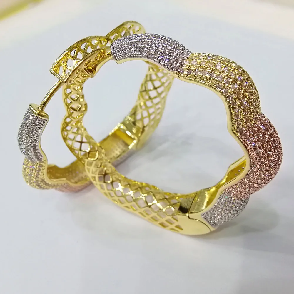 

GODKI 56mm Luxury Clouds AAA Cubic Zircon Big Statement Hoop Earrings For Women Wedding DUBAI Bridal Circle Hoop Earrings 2019